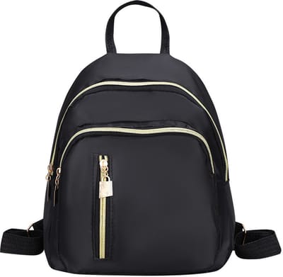 Mini nylon rugzak - Waterdichte rugzak voor meisjes - Handtas/schoudertas - Geschikt voor volwassenen en kinderen voor school en reizen - Zwart