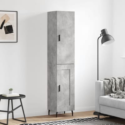 vidaXL - Hoge - kast - 34,5x34x180 - cm - bewerkt - hout - betongrijs