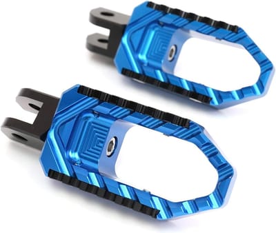 Motorfiets Voetsteunen - Voetsteunen Ruiter - Comfortabel Rijden - CNC Aluminium T6061-T6 - 87 mm Lengte - Blauw
