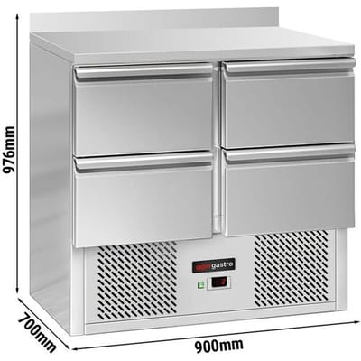 GGM Gastro Kühltisch ECO - 900x700mm - 4 Schubladen - Aufkantung