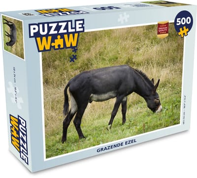 Puzzel Grazende ezel - Legpuzzel - Puzzel 500 stukjes