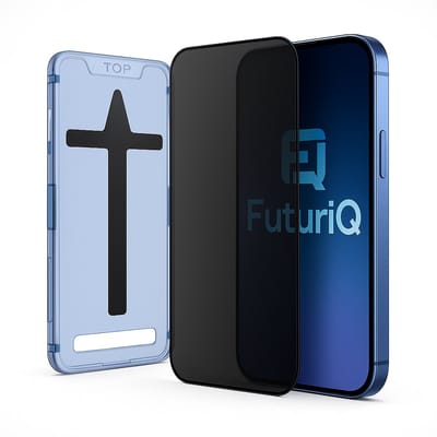 FuturiQ Privacy Glass Geschikt voor iPhone 17 Pro Max – Anti-Spy Privacy Bescherming – Volledig Dekking – Krasbestendig – Full Cover Tempered Glass – Inclusief Installatietool
