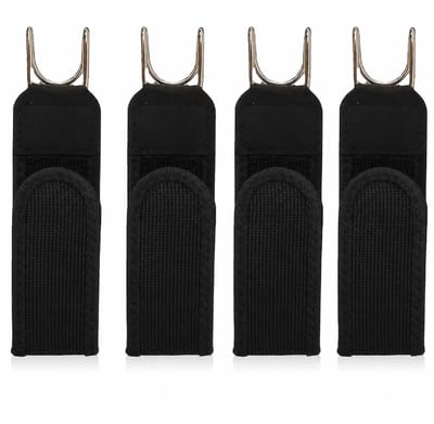 Livenzo Gesploze Riem - Tactische metalen haak elastische riem- Riem met gesploze haak - 4 Stuks - Zwart