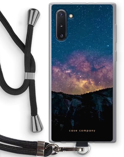 Case Company® - Hoesje met koord geschikt voor Samsung Galaxy Note 10 hoesje met Koord - Travel to space - Telefoonhoesje met Zwart Koord - Bescherming aan alle Kanten en Over de Schermrand