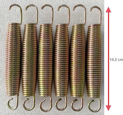 Trampoline veren 14,0 cm gold - set van 5 stuks | - Zware Kwaliteit Trampoline Veer - Verenset van gegalvaniseerd staal