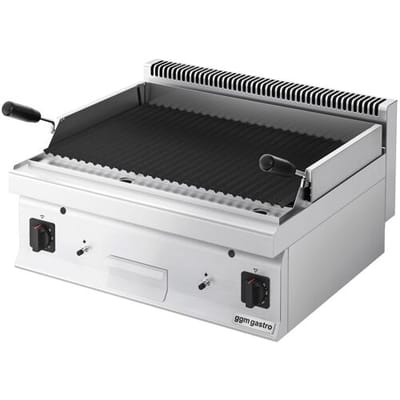 GGM Gastro Gas Lavasteingrill - 10,6 kW - Grillrost neigbar Zilver