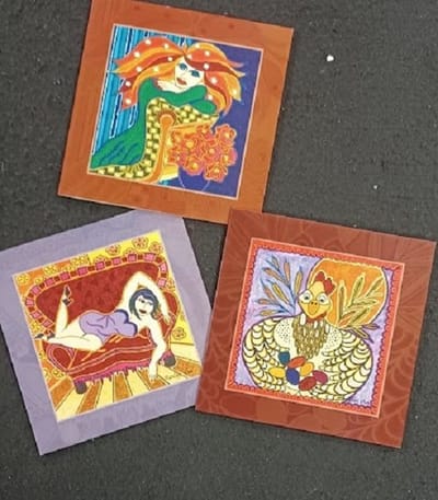 kaarten Marlies van Wezel - Assorti totaal 6 stuks 16 x 16 cm