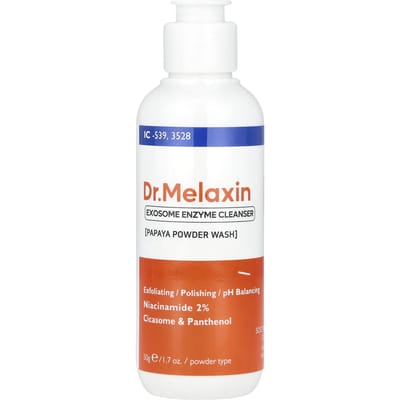Dr.Melaxin, Nettoyant enzymatique à base d'exosomes, Poudre nettoyante à la papaye, 50 g (1,7 once) white
