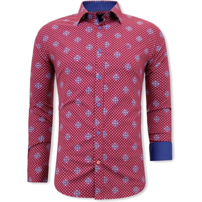 Overhemd met Print Heren - Slim Fit - 3087 - Rood