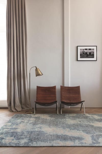 LIGNE PURE Erode – Vloerkleed – Tapijt – Handgetuft – wol – eco – modern – Blauw - 170x240