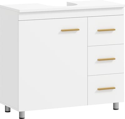 HOMCOM Badkamermeubel MDF, spaanplaat 70L x 30B x 65H cm Wit