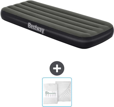 Bestway luchtbed - 1-Persoons - 76 x 185 x 25 cm - Groen - Inclusief en Hoeslaken