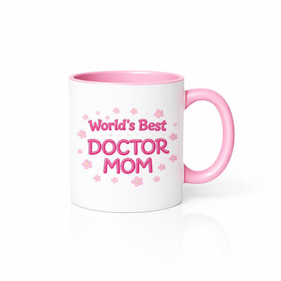 World's Best Doctor Mom Mok - Lief Cadeau voor Moederdag & Artsen - Keramische Koffiebeker - Roze/Wit