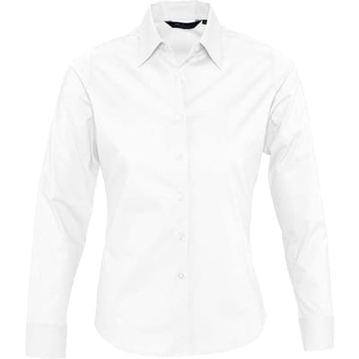 SOLS Dames/Dames Eden Stretch Business Shirt met Lange Mouwen (Wit)
