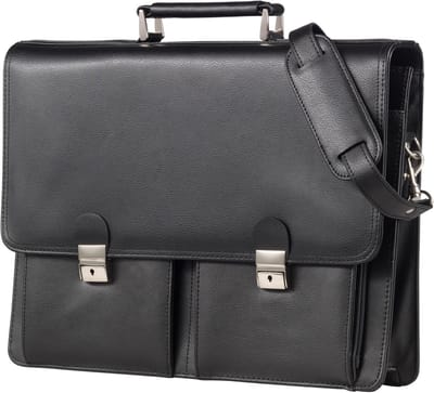 Laptoptas Heren/Dames Imitatieleer Zwart - Ruime Aktetas voor Werk of Studie met Organizer