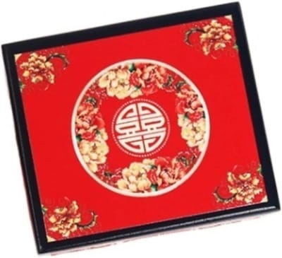 Muziekdoos - Speeldoos Decoratie - Feestelijke Decoratie - Klassiek Reliëf Patroon - 7.5 x 6.5 x 9.5cm - Rood