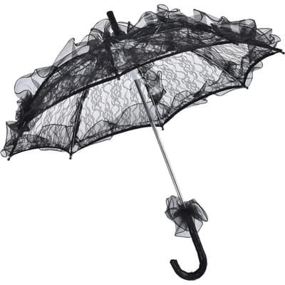 Elegante Kant Bruid Paraplu Huwelijksfeest Fotografie Decor Requisiet Kant Parasol Decoratie gray