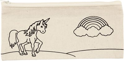 CC Katoenen Etui Unicorn 21x9 cm