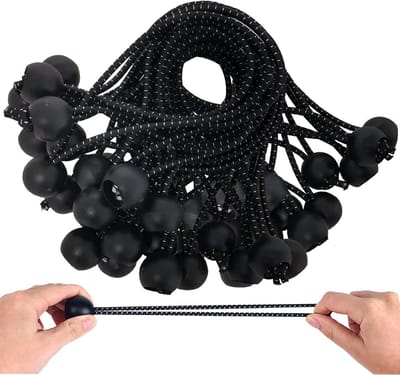 Tension Rubber met Bal voor Tentzeilen en Banners - Set van 25 Stuks, 15 cm, Rubber Tensioners en Expander Loops voor Optimale Spanning