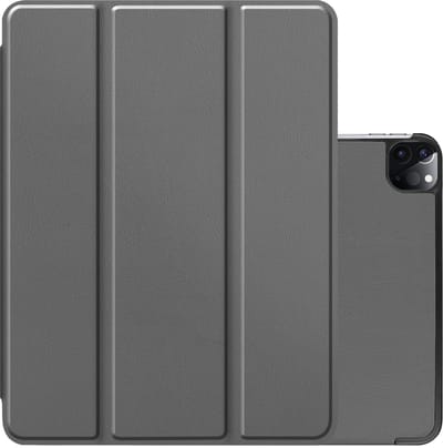 Hoes - Geschikt voor Apple iPad Pro (2022) - 11 inch - 4e generatie - Dun & Stevig - Trifold Bookcase - Hard Cover - Hardcover Book Case - Tablet Hoesje - Grijs