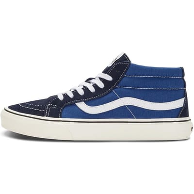 Vans SK8 Mid-Top Mode et Confortable Antidérapant Résistant à l'Usure Chaussures de Skate Unisexe Sneaker Bleu Denim VN0A391F5TU 43 white