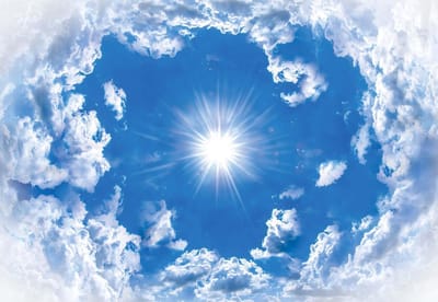 Fotobehang Sky Clouds Sun Nature | XL - 208cm x 146cm | 130g/m2 Vlies