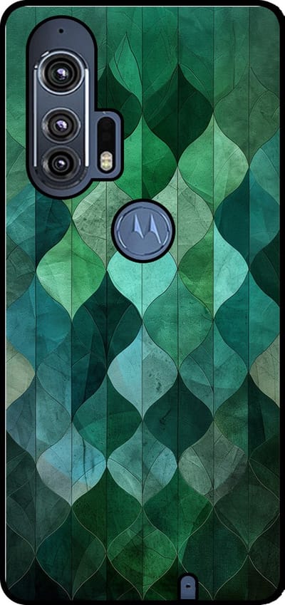 Smartphonica Telefoonhoesje Geschikt voor Motorola Edge Plus met groene bladeren opdruk - TPU backcover case green leaf design - Groen geschikt voor Motorola Edge Plus