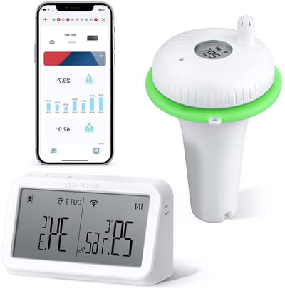 WIFI Thermometer voor Zwembaden en Hot Tubs met App Controle, 9 Kanalen en Verlengde Bereik