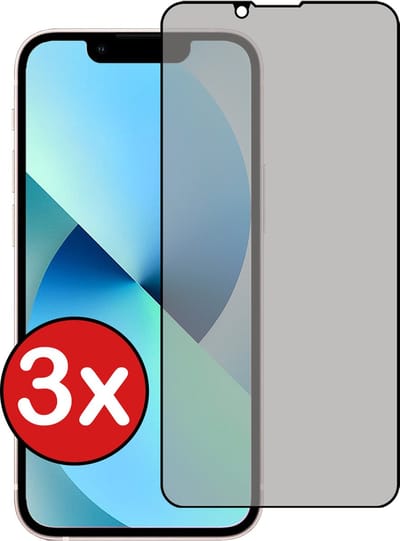 Screenprotector - 3 Stuks - Geschikt voor Apple iPhone 14 - Privacy Filter - Beschermglas - Gehard Glas - Tempered Glass - Screen Protector