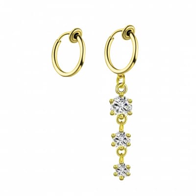 Klem oorbellen- ring - zirkonia -geen gaatje-Charme Bijoux