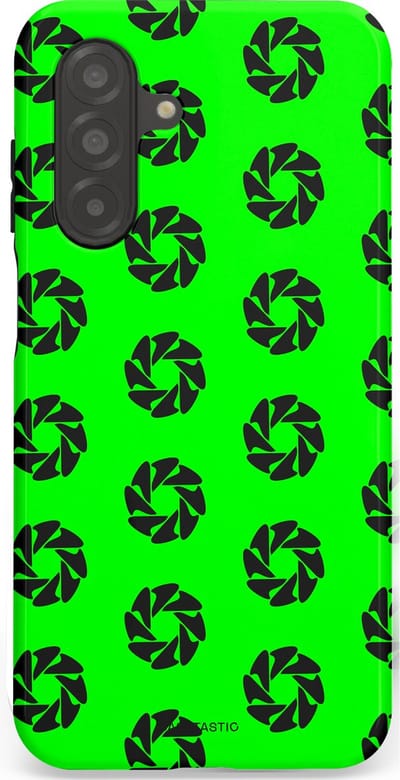 Casetastic hoesje geschikt voor Samsung Galaxy A26 - Dubbellaagse bescherming - Neon Groene Cirkels - Fashion Case - Groen Zwart