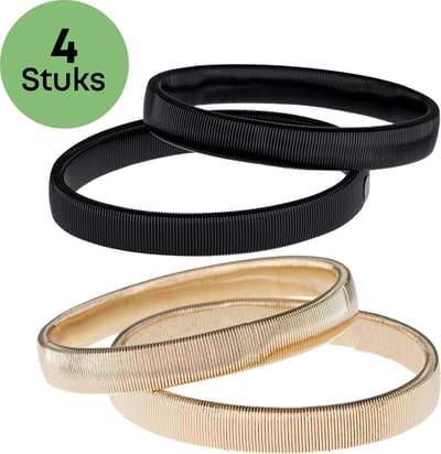 YUGN Mouwophouder 4 stuks - Sleeve holder - Mouwophouders Dames Heren - 2x Zwart 2x Goud