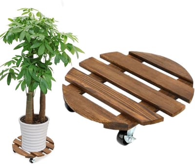 Ronde Plantenroller met Wielen - Verrijdbare Bloem- en Plantenonderzetter voor Binnen en Buiten
