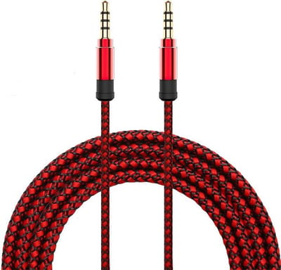 Ulanax® |Audiokabel - Ultieme audioverbinding - 3.5 mm Stereo - 1,5 mtr lengte - Rood gevlochten voor optimale kwaliteit |
