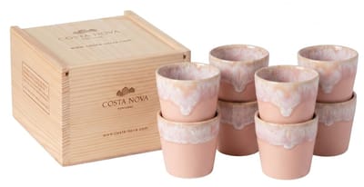 Costa Nova Espresso Kopjes Grespresso Soft Pink 80 ml - 8 stuks - Gift box