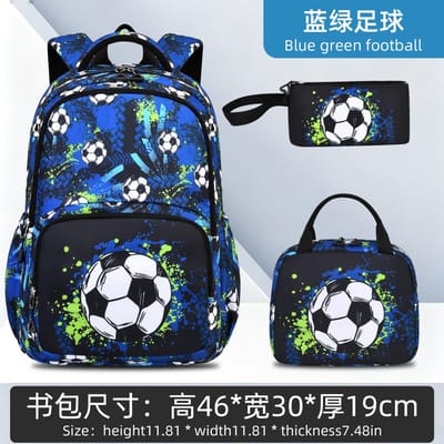 Ensemble de Sacs d'École pour Garçons Sac à Dos d'École Sac à Dos Primaire pour Livres Sac à Dos d'École avec Sac à Lunch 3 Pièces Sac à Dos de Voyage Imperméable pour Enfants