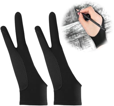 Dailygoods- Tekenhandschoen set van 2 - Elastische/tablethandschoen - Ademend/rekbaar - Lichtgewicht/slijtvast - Vuilafstotend - Verbeterd ontwerp met extra voering - Kunstenaars Handschoenen