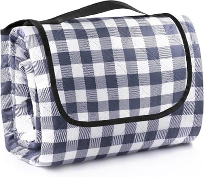 Famanu – Picknickdeken 200 x 200 cm - stranddeken waterdicht zandbestendig groot outdoor picknicktapijt wasbare opvouwbare mat met handvat voor kamperen - park - tuin - wandelen