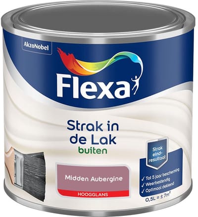 Flexa - Strak In De Lak Buitenlak Hoogglans - Midden Aubergine - Mengverf - 500 Ml