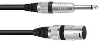 Omnitronic 3022519C XLR Adapterkabel [1x XLR-stekker 3-polig - 1x Jackplug male 6,3 mm (mono)] 5.00 m Zwart
