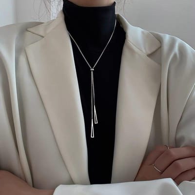 Eenvoudige mode persoonlijkheid licht luxe trui ketting ketting dames sieraden cadeau accessoires zilver