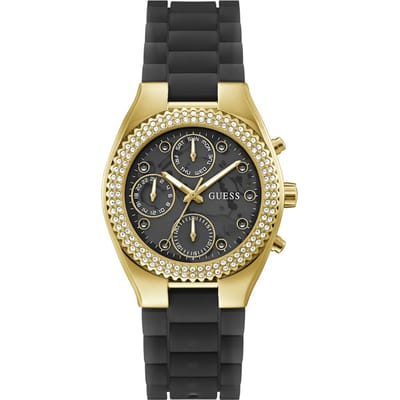 Guess Jelly GW0773L2 Horloge - Siliconen - Zwart - Ø 37 mm