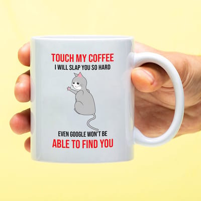 Ditverzinjeniet.nl Mok Touch my coffee.