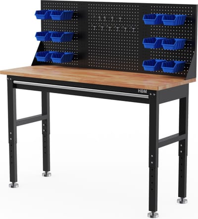 Heavy Duty werkbank 152 cm, met een lade en achterwand