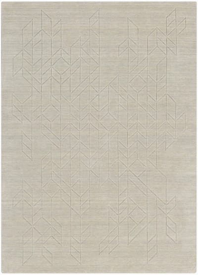Nourison Alessia Sage ALE01 Vloerkleed - 160 x 226 cm - Beige,Taupe - Rechthoekig - Wol - Eetkamer, Woonkamer, Slaapkamer - Geometrisch, Effen - Landelijk, Modern