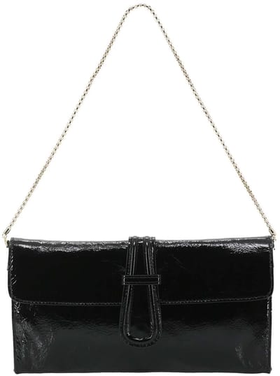 abro Leren schoudertas clutch Leather Venice Shoulder Bag Luna Black / Gold zwart