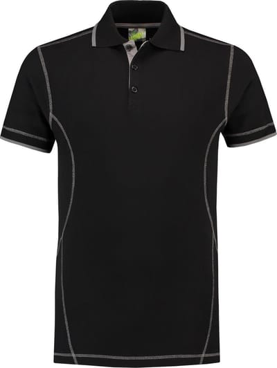 Lemon & Soda polo voor heren in de kleur zwart in de maat L met contrast details.