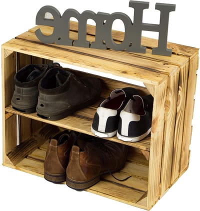 Houten Kist - Opbergkist Plank - Boeken Opslag - Gevlamd Hout - 50x40x30 cm - Bruin