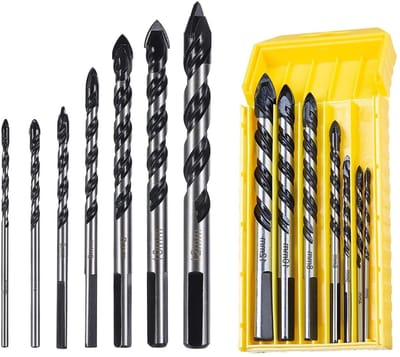 Dailygoods - Tegelboor Set - 7-delige Set voor Tegels en Glas - Perfect voor Hardere Materialen - Inclusief Diverse Maten - Geschikt voor Wand en Vloe...