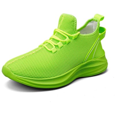Herenschoenen plusmaat Zomer Mode Mesh Ademend Heren Sneaker Lichtgewicht Outdoor Hardloopschoenen Luie Schoenen 43 groen
